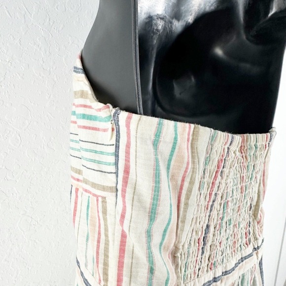 Parker Bohemian Strapless Striped Wide Leg Jumpsuit Cream Multicolor Size 6 - Picture 9 of 14